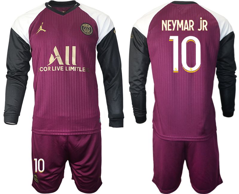 Men 2020-2021 club Paris St German Jordan white long sleeves #10 Soccer Jerseys